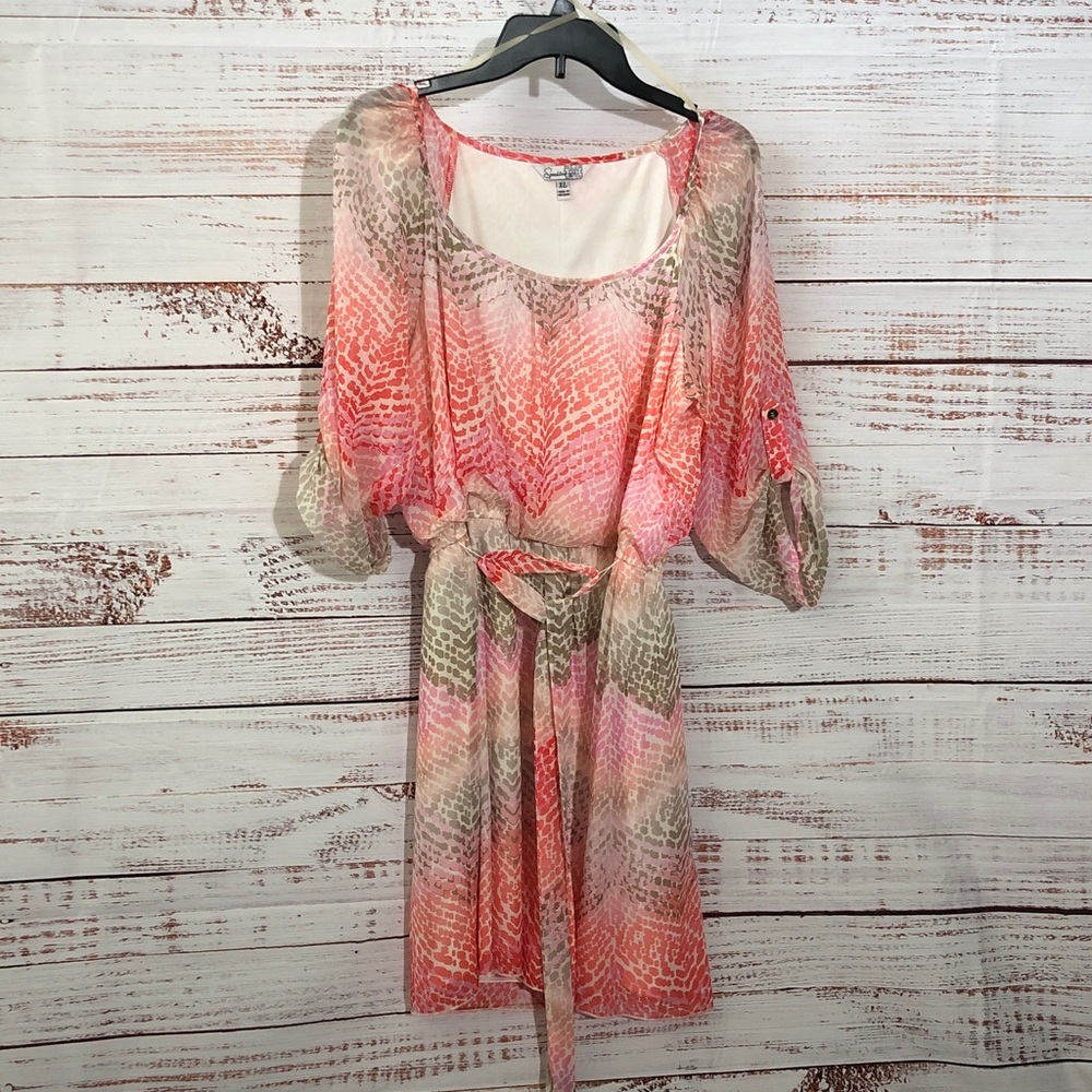 Speecklers Vibrant Pink and Gray Patterned dress size XL